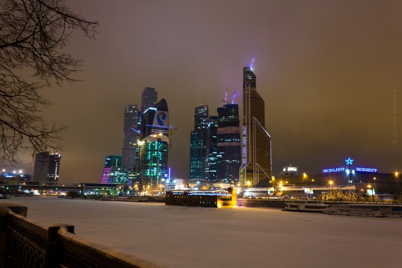 Москва ночью зимой 2021