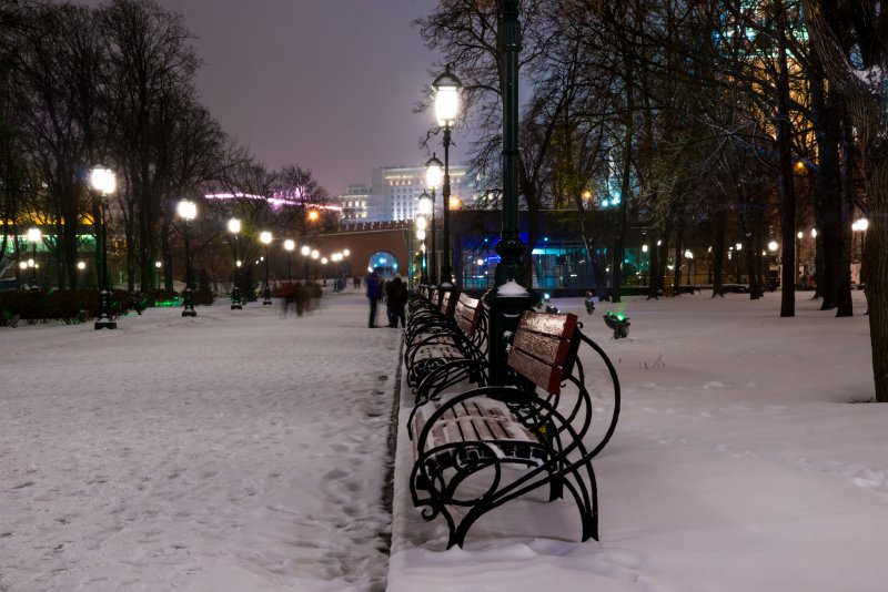 Кремль ночью зимой