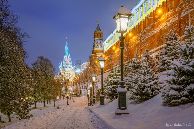 Ночь в зимней Москве