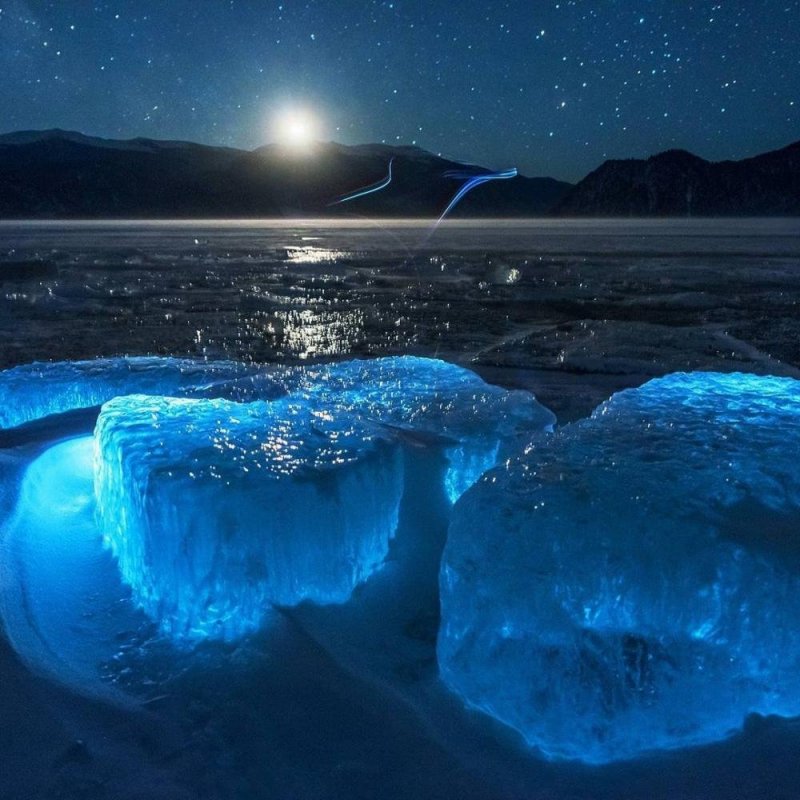Байкал зимой ночью