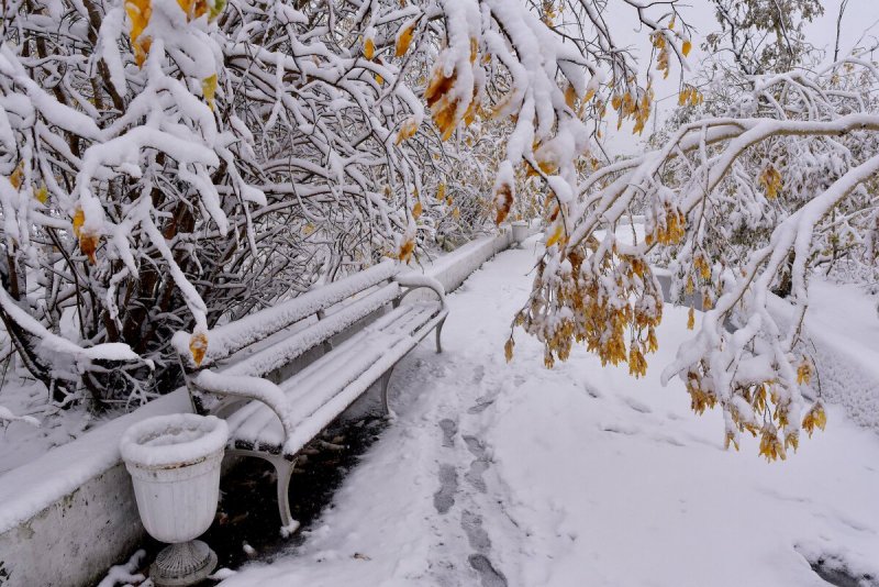 Снег осенью в Москве