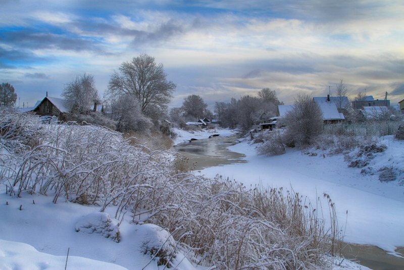 Природа зимой деревня