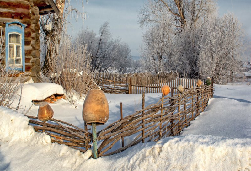 Русская зима в деревне