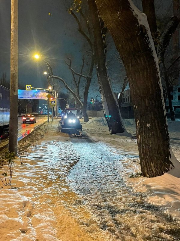 Ночной снежный Воронеж