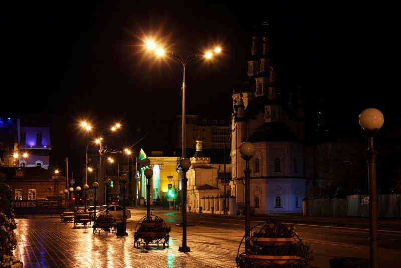 Ночные виды города Тюмени