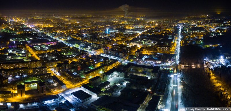 Ночной Белгород с высоты