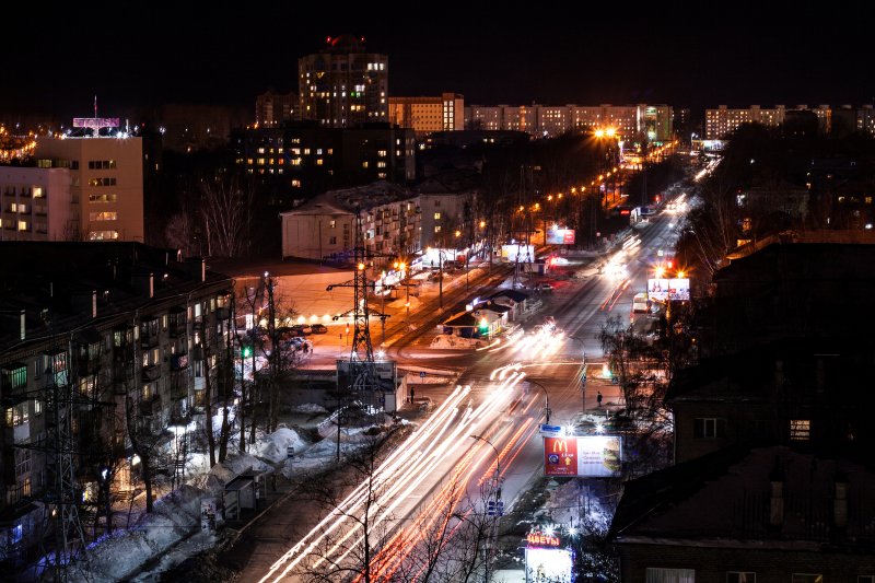 Ночной город Томск