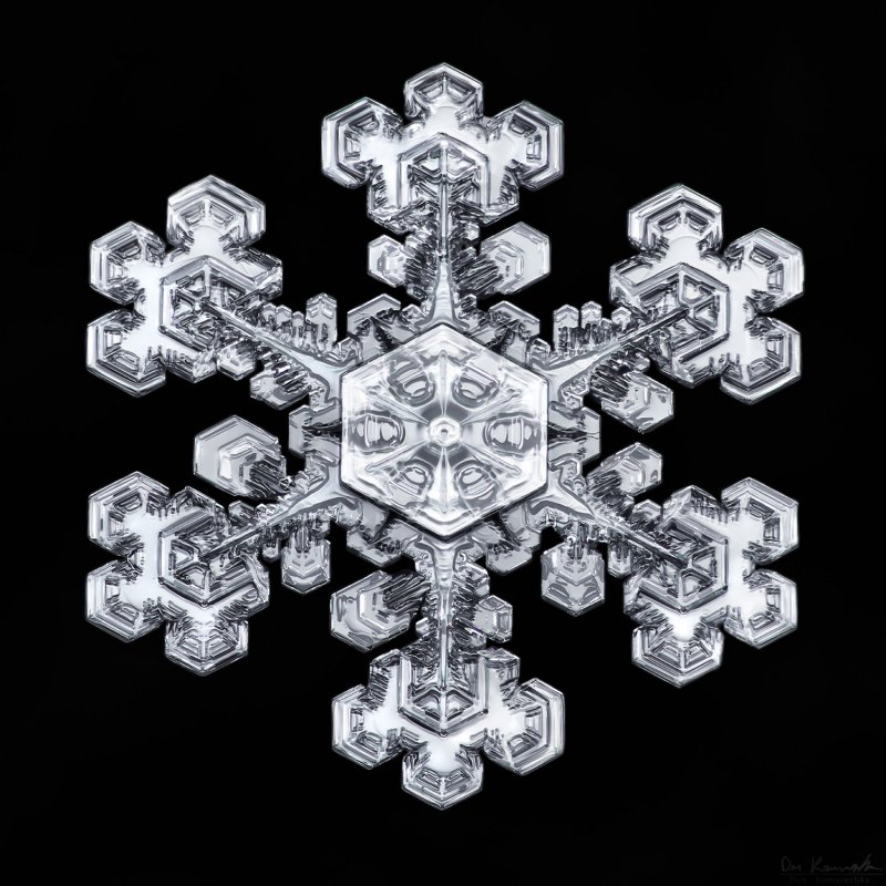 Как выглядит Снежинка под микроскопом