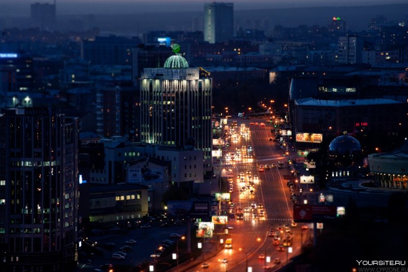 Ночные высотки Новосибирска