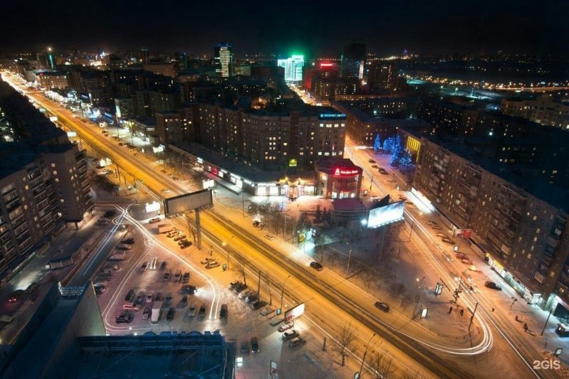 Ночной Новосибирск красный проспект