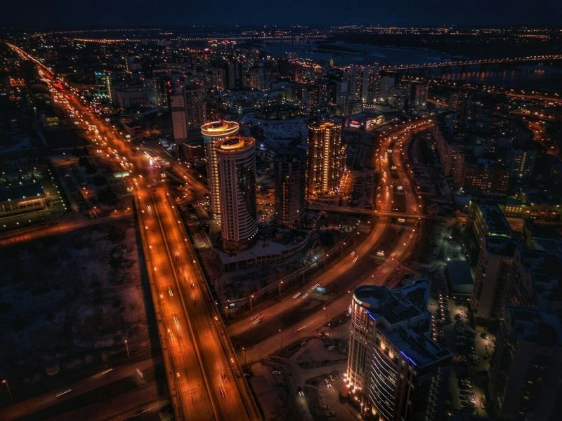 Новосибирск город ночью