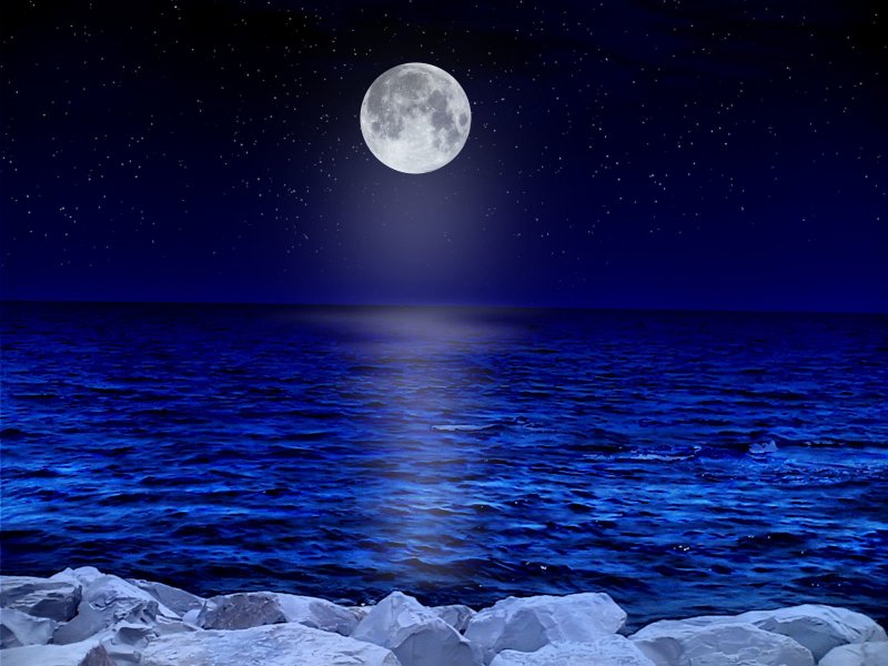Луна звезды море
