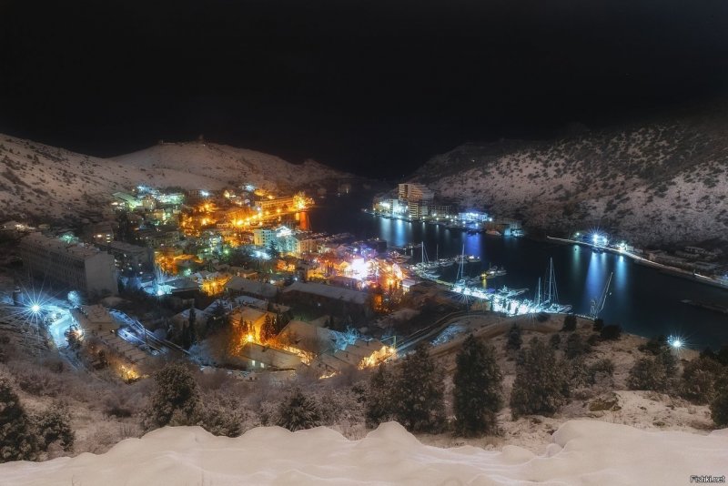 Балаклава Крым ночью