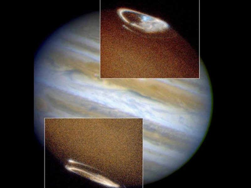 Полярное сияние на Сатурне gif