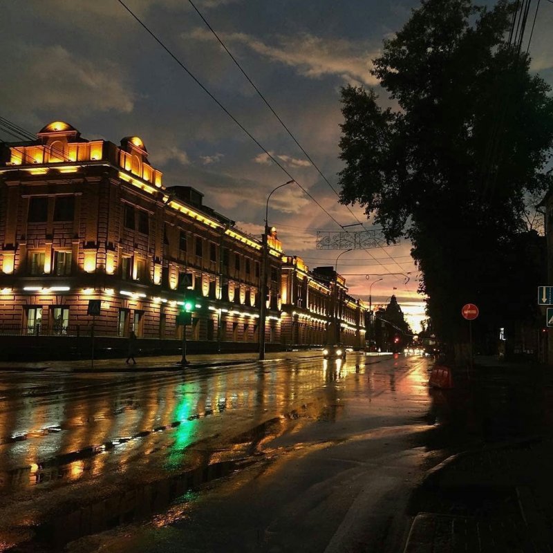 Ночной Томск проспект Ленина