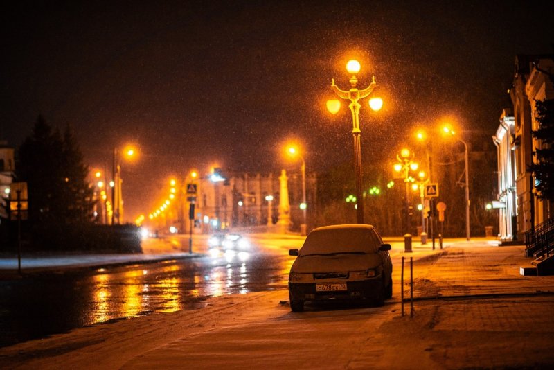 Томск центр города ночи