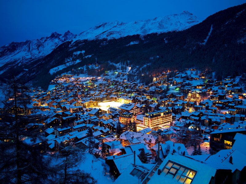 Природа Швейцарии Альпы зима