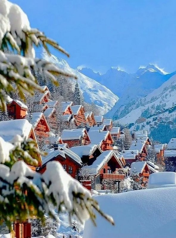 Природа Швейцарии Альпы зима