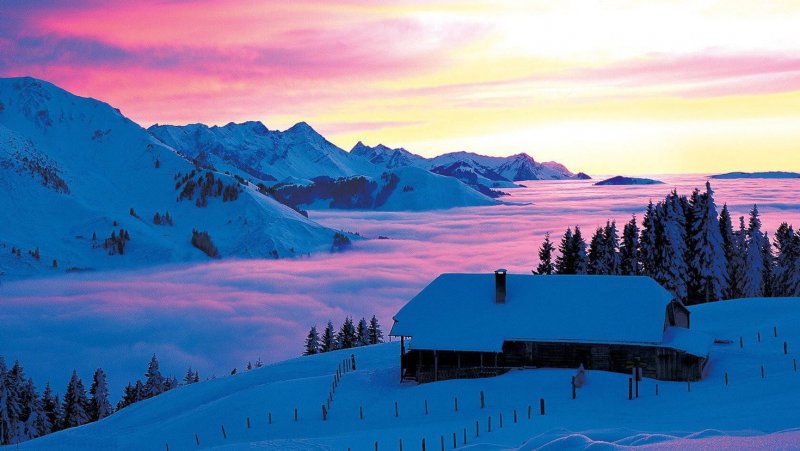 Альпы Швейцария заснеженные