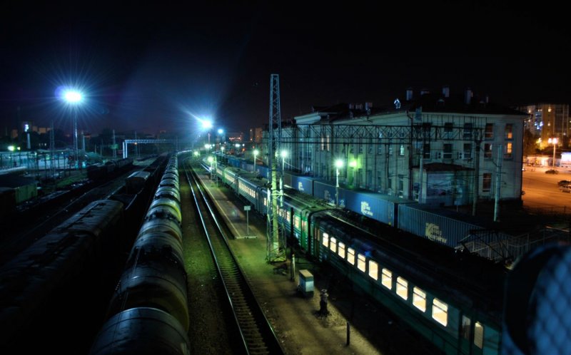 Новокуйбышевск ЖД вокзал ночью