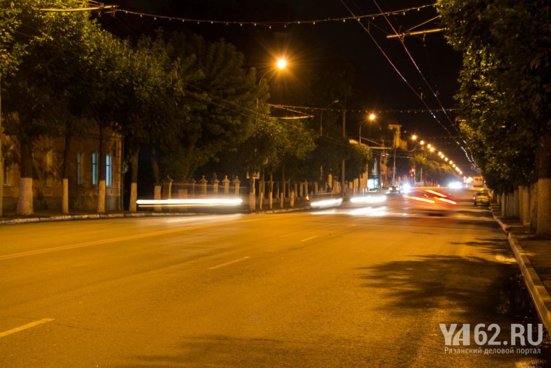 Улицы Рязани ночью