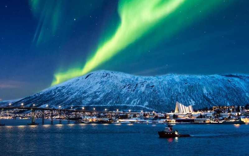 Лофотенские острова, Норвегия Северное сияние