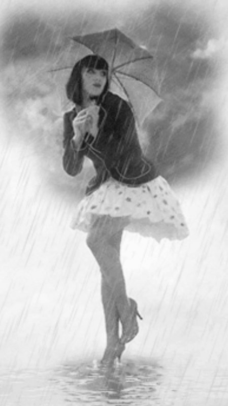 Девушка под прозрачным зонтом