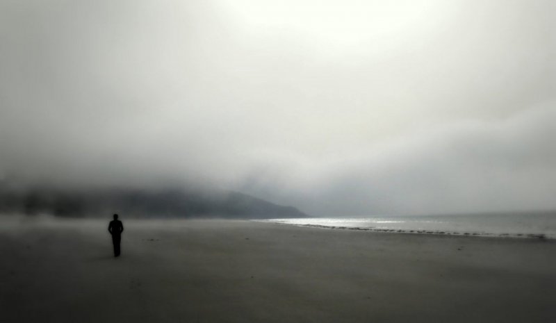 Море туман человек