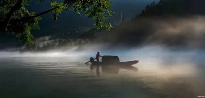 Лодка вода туман