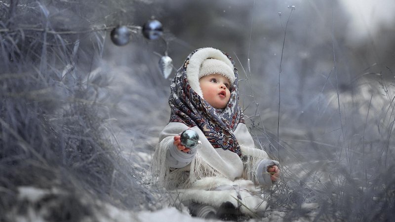 Красивая зима и дети