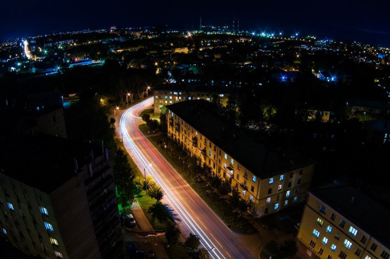 Город Киров ночное освещении
