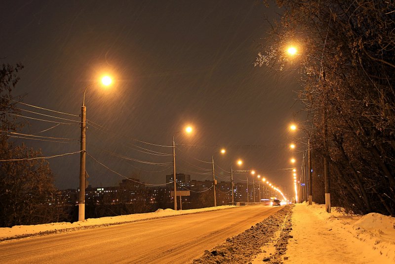 Киров зимой ночью