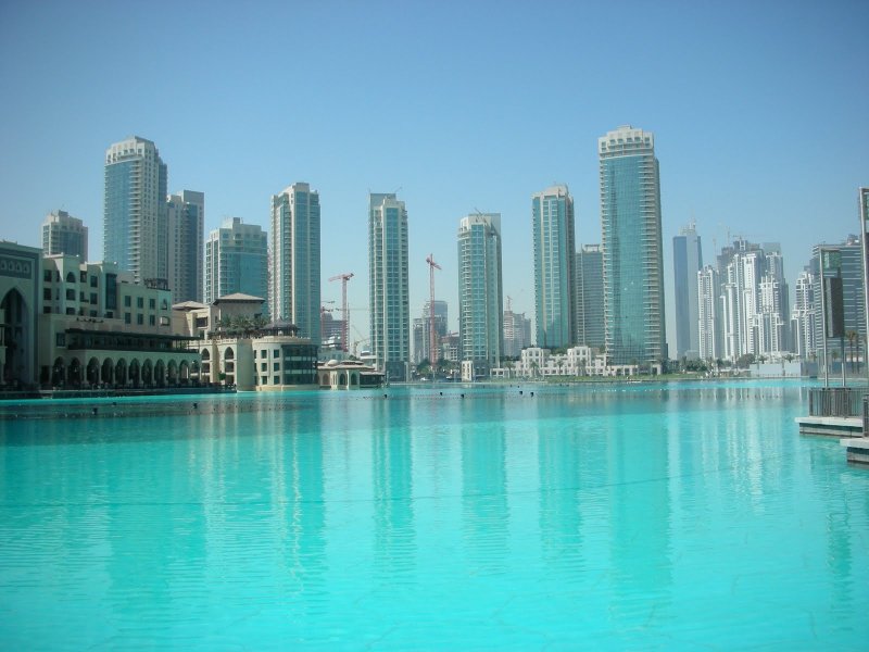 Дубай небоскребы вид на персидский залив