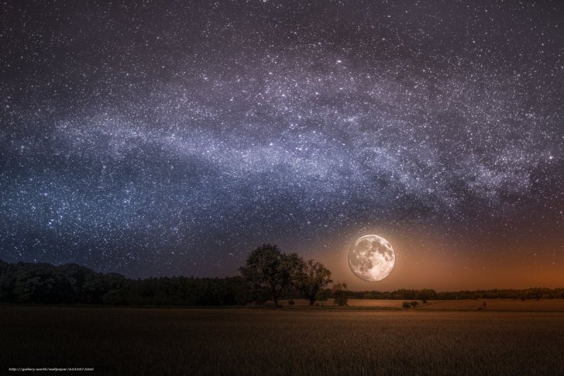 Ночное небо со звездами Млечный путь