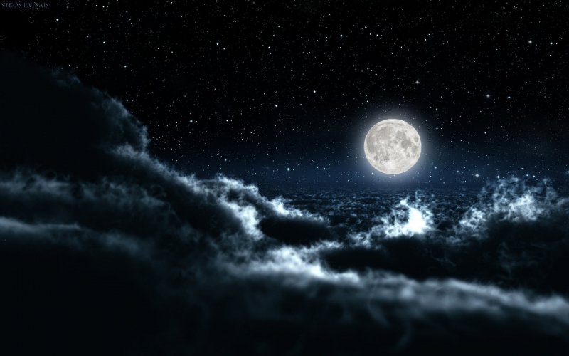 Ночь Луна звезды