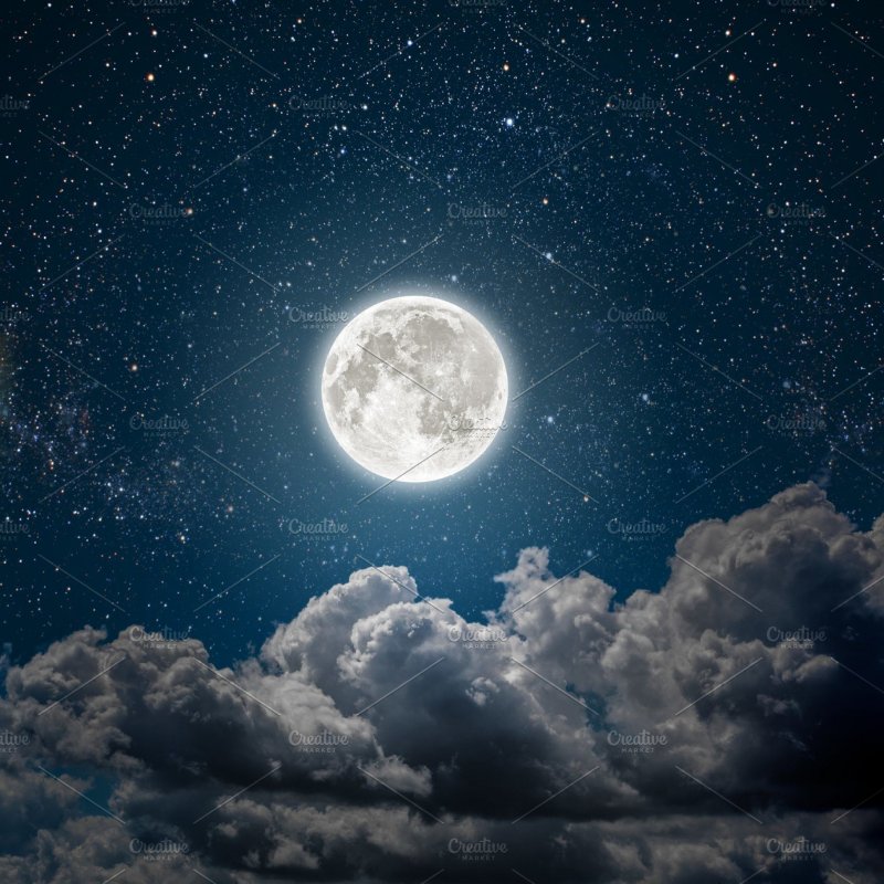 Ночь небо звезды Луна