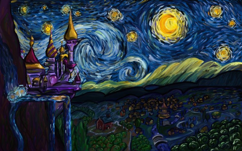 Лунная ночь картина Ван Гога