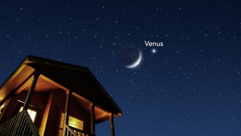 Венера на ночном небе 2020
