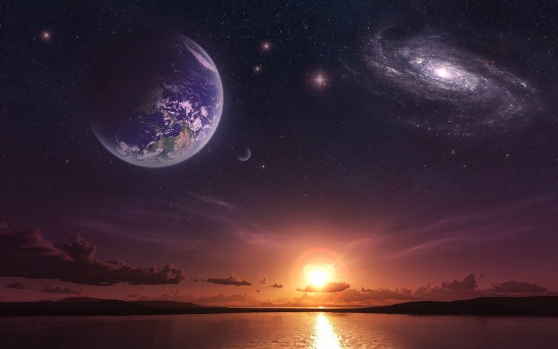 Ночное небо с планетами