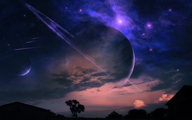 Ночное небо с планетами