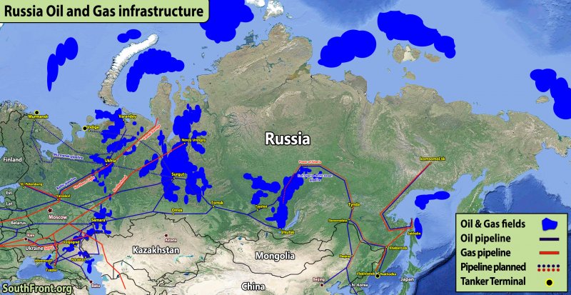 Russian Oil and Gas Map