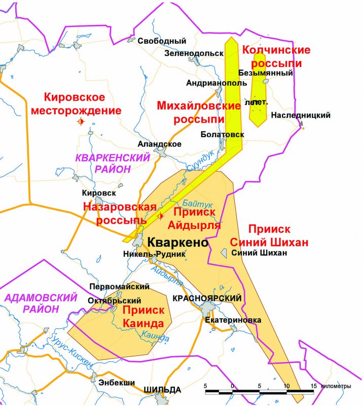 Месторождения золота в Оренбургской области