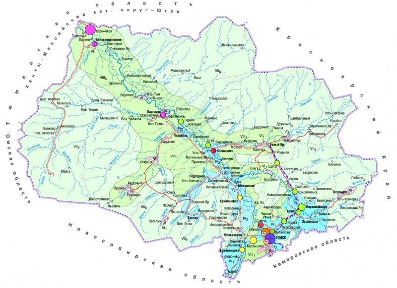 Карта Томского района Томской области