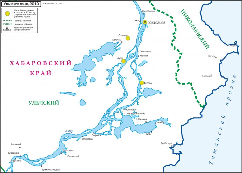 Карта Ульчского района Хабаровского края
