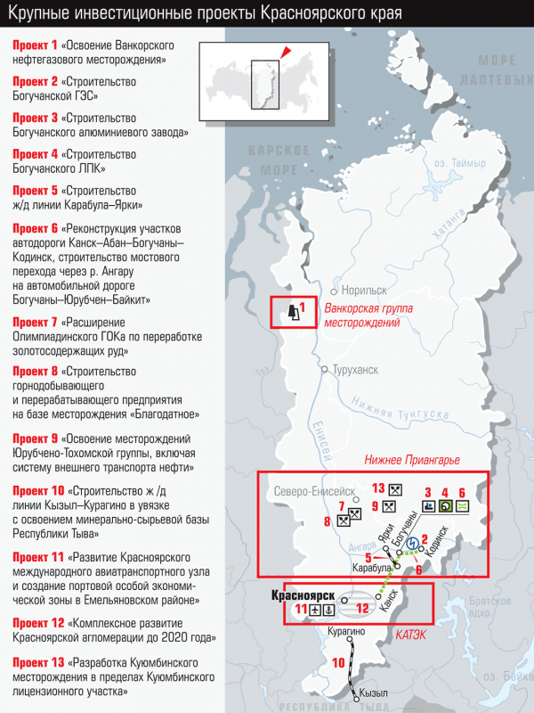 Ванкорское нефтегазовое месторождение, Красноярский край карта