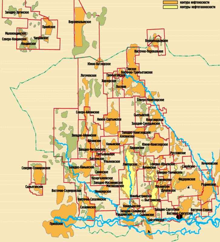 Обзорная карта месторождения «Арланнефть»