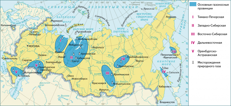 Ямбургское месторождение газа на карте России