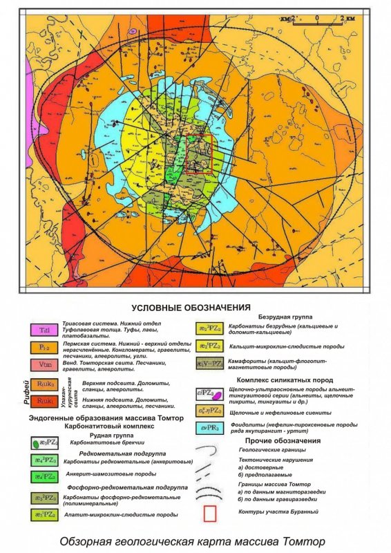 Геологическая карта массива Томтор