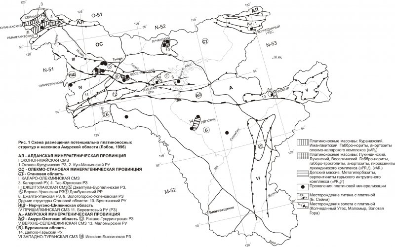 Месторождения золота в Амурской области карта