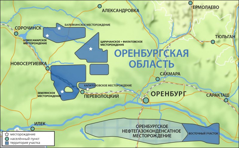 Оренбург месторождения нефти